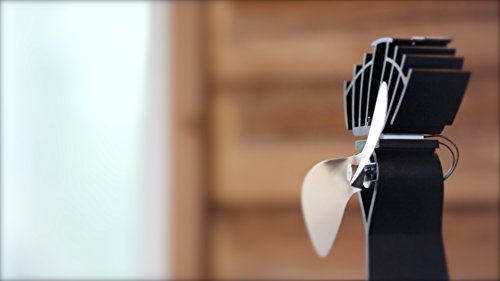 Ecofan Ultrair, 810Cakbx Classic Styled, Heat Powered Wood Stove Fan, 125 Cfm, Nickel, Mid-Sized, 7.9" Blade #TOP5