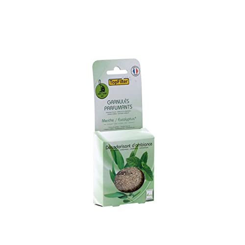 TopFilter 0720150 Sachets de granulés parfumants pour aspirateur Senteur Menthe/Eucalyptus, granulés de Senteur pour aspirateur avec et sans Sac Odeur Menthe et Eucalyptus, Vert Cover