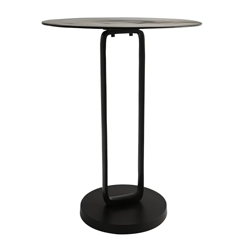 Image of Decor de Maison Brings Handcrafted Irwin'S Obsidian Table in Metal | Bed & Sofa Side Tables |End Table for Living Room, Bedroom, Office, Home Decor, Coffee Table (24 in Height) (Full Black)