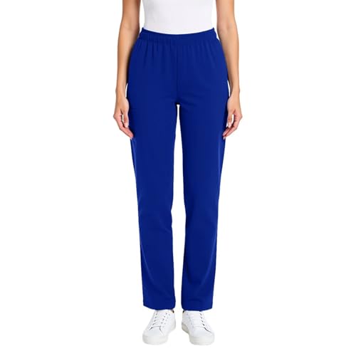 Image of Scrub Pants for Women Drawstring Waist with Straight Leg High Waisted Solid Color Soft Breathable Pants with Pockets
