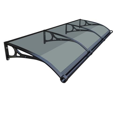HIAPES Awning for Door Entrance, Awnings for Doors, Window Awnings Exterior Polycarbonate Cover Outdoor Front Door Patio UV/Rain/Snow Protection, Door Awnings Exterior for Porch/Patio/Deck