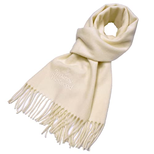 ヴィヴィアンウエストウッド(VIVIENNE WESTWOOD) マフラー メンズ レディース ブランド ヴィヴィアン マフラー クリスマス プレゼント 同色刺繍 (ホワイト)