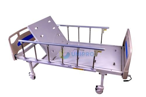 Image of UNI-PRO UNIPRO Hospital Bed with Commode for Patients at Home | One Function | Manual Semi-Fowler Backrest with Foam Mattress | Adjustable for Comfort Safety and Ease of Use in Home Care