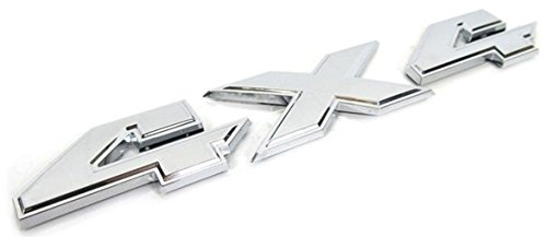 1 Oem Black 4X4 Emblem Badge 3D 4 X 4 Emblem Nameplate Decal Compatible With 1500 2500 3500 Flat Letter 2009-2018 (Chrome) #TOP1