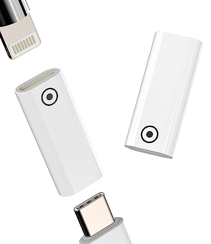 Pen Charging Dongle(2 Pack) Compatible for Apple Pencil 1st Generation Charger Adapter USB C Female to Lightning Female Accessories Ipencil Type C Connector Thunderbolt 3 4 Cable Converter Accessory