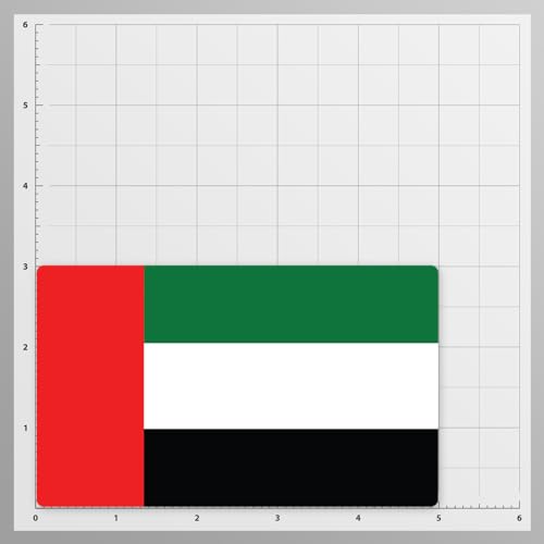 Image of World Country Flag Decal Stickers - Two Pack - for Cars Windows Bumpers Laptops Tablets Tumblers Cups Walls (United Arab Emirates)