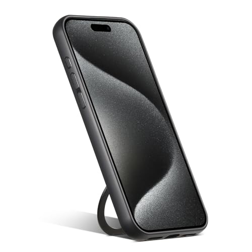 Coque iPhone 16 Pro Max silicone noir antichoc magnétique anneau support - 3