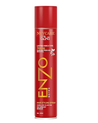 Image of Enzo Super Hold Hair Spray for Men & Women | Strong Hold Professional Styling Spray | No Stiffness, Natural Finish | Suitable for All Hair Types | 420 ml (Pack oF1)