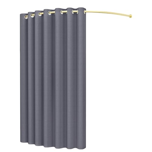 ARUNASO vestuarios Probador de Ropa en Esquina, montado en la Pared con Gancho for Cortina, probador extraíble, Usado en Centro Comercial probadores(Grey,100x200cm)