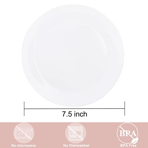 Hioasis 100Pcs White Plastic Plates & 7.5 Inch White Disposable Dessert Plates & White Appetizer Plates & Classy And Elegant Perfect For Wedding & Party #TOP1
