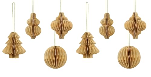 MoDiBa Weihnachtsdeko | 8 Anhänger-Set: je 2X Ornament, Baum, Glocke,...