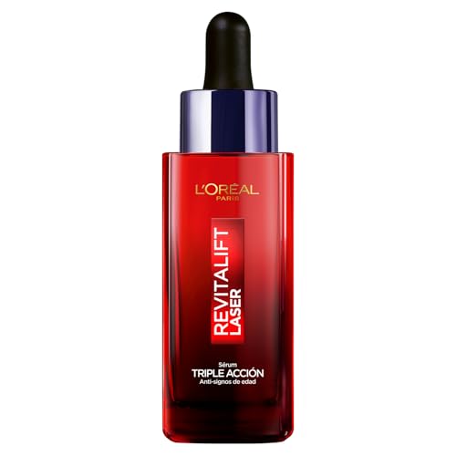 L'Oreal Paris Revitalift Laser Sérum Rostro Triple Acción Anti-Edad,Corrige Arrugas, Da Firmeza, Luminosidad y Unifica el Tono, Con Tecnología Tri-Péptidos y Vitamina C, 30ml.