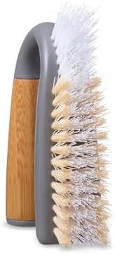 Full Circle Grunge Buster, Grout & Tile Scrub Brush, Recycled Materials, Tough & Durable, Grey — view 2