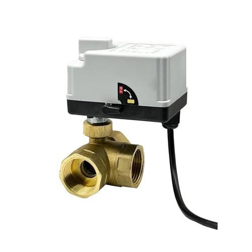 Válvula de bola de motor de 3 vías y 1 pulgada tipo L latón 12V con interruptor manual 5