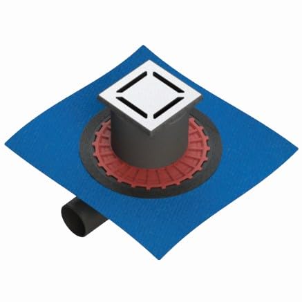 VitrA V-Flow Kare 5607267 Yalıtımlı Duş Kanalı, Yandan Çıkışlı, 10x10 cm, DK 100 Kapak, Parlak Krom