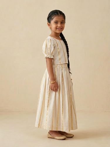 Image of The Mom Store Girls Skirt Lehenga Set | Traditional Stylish Dress For Kids Girls | Baby Lehenga Set For Girls | Elastication At Waistband | For Festivals Weddings & Special Occasions