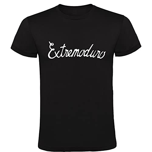 Camiseta Negra con Logotipo de Extremoduro Hombre 100% Algodón Tallas S M L XL XXL Mangas Cortas (L)