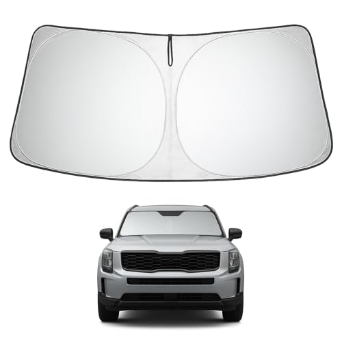 Image of Proadsy 2026 Upgrade Front Windshield Sun Shade Foldable Sunshade Protector Custom Fit 2020-2025 Kia Telluride Accessories, PRS330