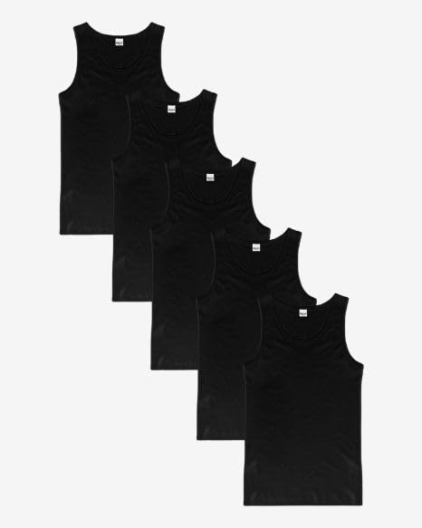 Débardeurs sans manches Basic MAX lot de 5 sous-vêtements homme en coton blanc col rond