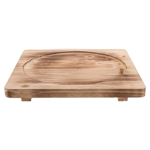 SEWOART Tapete Ignífugo para Estufa y Accesorio Camping Portátil para Barbacoa, Base de Madera de 26 Cm, Alfombrilla para Fogata Resistente al Calor y Soporte Estable para Exteriores