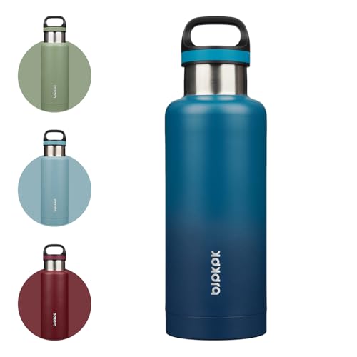 Image of BJPKPK Insulated Water Bottle 32OZ Stainless Steel Water Bottle with Handle Double Walls Vacuum Insulated BPA Free Flask, Indigo Black