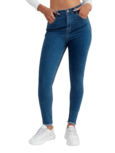 Image of Dolce Crudo Women's Skinny High Rise Bleached Cropped Stretchable Denim Jeans