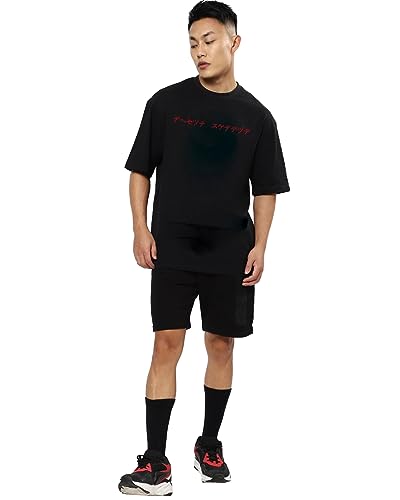 Image of fanideaz Mens Oversized Printed Half Sleeve Branded Cotton T-Shirt for Mens || Back Printed t Shirts for Men || Oversized t Shirts for Men