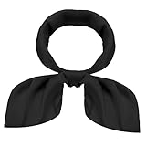 NZKNP Black Neck Scarf,Black Head Scarf for Women,Silk Scarfs for Women,Bandana Top