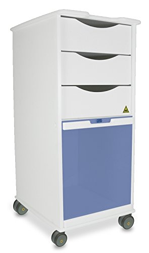 TrippNT 53164 High Density Polyethylene/ABS/PETG MRI Core SP Lab Cart with Blue Door, 15" W x 33" H x 19" D