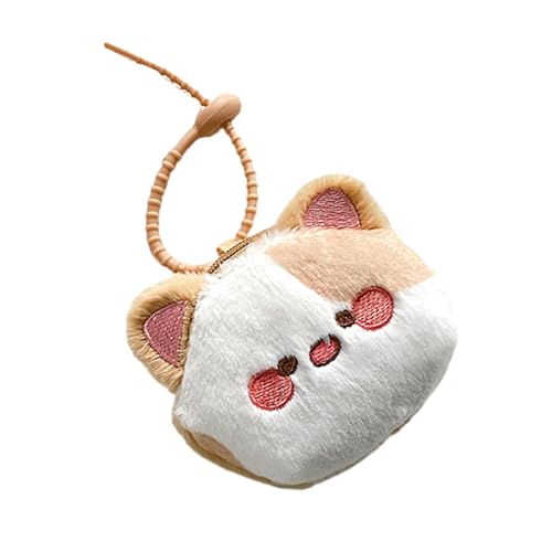 KEXIAO Plush Cats Change Purse Lovely Coin Pouches Bag Charm Earphone Case Cartoon Animal Storage Bag Coin Purse