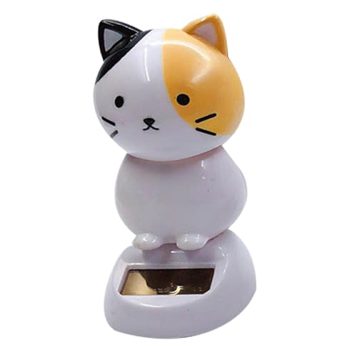 Solar Powered Cat Wobble Figures, Solar Powered Cat Bobble Shaking Dancing Toy, Car Dash Board Decorations Ornaments Solar Bobble Head Figures
