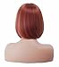 NJJYXH 14 Inches Ginger Wigs for Women Short Straight Bob Copper Red Wig with Bangs Auburn Synthetic Hair for Daily Use,Cosplay, Halloween