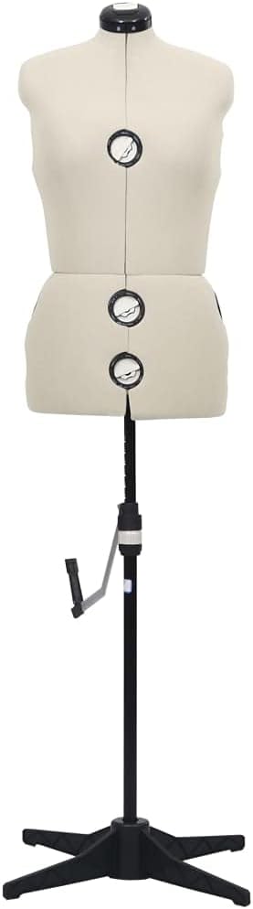 vidaXL Adjustable Dress Form, Dress Form Mannequin with Four-Footed Stand, Sewing Mannequin Body for Clothing Display, Female Cream M Size 40-46