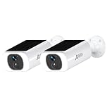 ANRAN 2 Pack 2K Security Cameras Wireless Outdoor, Integrated Solar Panel, WiFi Home Security Cameras, No Monthly Fee, 2-Way Audio, PIR/AI Detection, Siren, Color Night Vision, Works with Alexa, C3