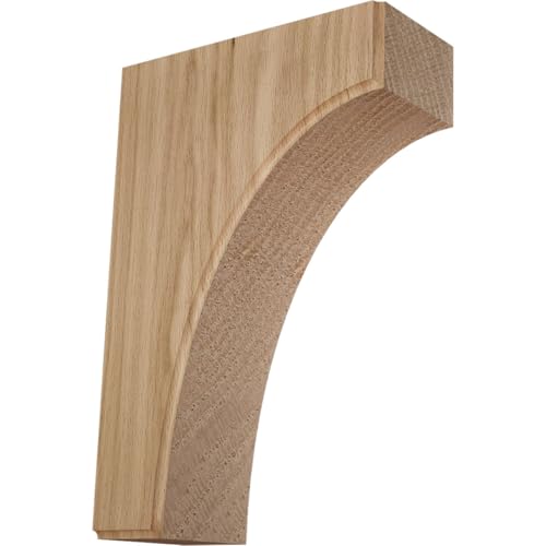 Ekena Millwork BKTW05X08X12CVRO Clarksville Wood Brackets, 5 1/4"W x 8"D x 12"H , Red Oak