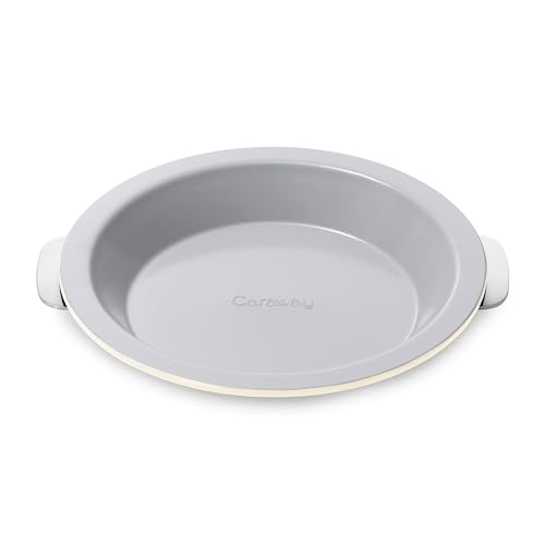 Caraway Pie Pan - 9” Non-Stick Ceramic Baking Pan with Handles - Oven Safe up to 550ºF - Non-Toxic, PTFE & PFOA Free - Cream