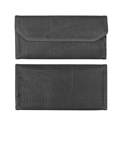 Image of Cheque Book Holder Passport Passbook Holder Wallet Credit and Debit Card Holder Multi Pocket Expanding Zip Pouch Travel Organizer Bag Case for Small Accessories (Black, Pack of 2)