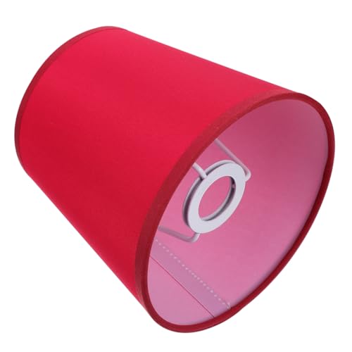 Image of ARTIBETTER Barrel Fabric Lampshade - Red Barrel Lamp Shades E14 Socket Compatible for Table Chandeliers Wall Floor Lamp Replacement, 5.51 inchW x 5.51 inchH