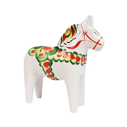 NOVIIML Hemslojd Ab Traditional Wooden Swedish Dala Horse - White 4