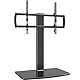 TV Standfuß Universal Höhenverstellbar Ständer Halterung Fernsehständer 40’’-86’’ LCD LED Flachbildfernseher Ständer Glas Aufsatz VESA 600x400mm Tischständer/Schwarz