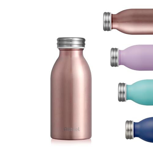 Autsel Trinkflasche Thermo Edelstahl 350ml für Heiße und Kalte Getränke für Büro Sport Outdoor Camping Rose Gold