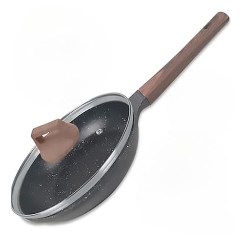 Panela Frigideira Antiaderente De Cerâmica Reforçada Com Tampa De Vidro Linha Premium frigideira antiaderente grande, Compatível com Todos os Fogões Incluindo Indução(24 CM)