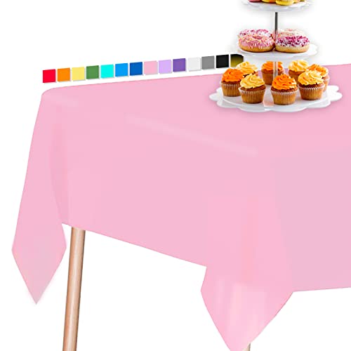 PartyWoo Tischdecke Rosa, 137 x 274 cm/ 54 x 108 Zoll Rechteckige Party...