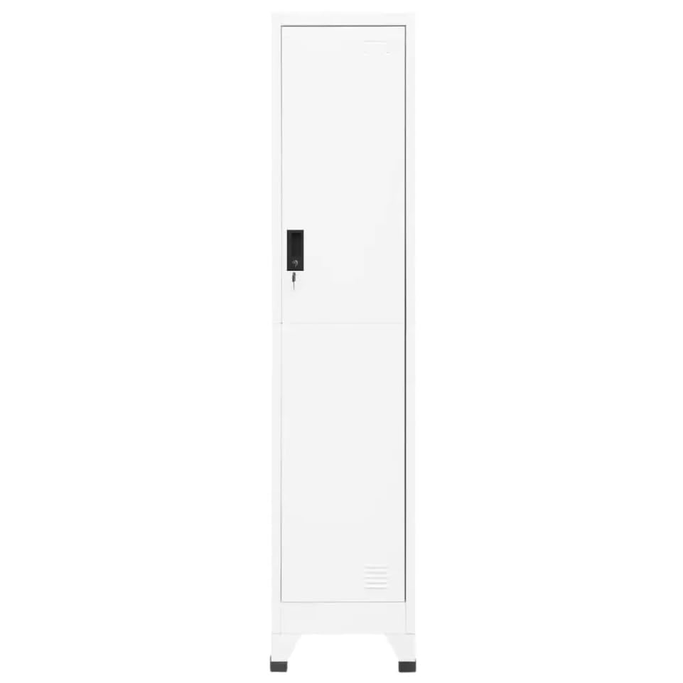 Armadietti Metallici Armadietti per spogliatoio Armadietto con Serratura Bianco 38x45x180 cm in Acciaio Per impiegati casa ufficio scuola palestra
