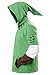 Ya-cos Adult Cosplay Hoodie Hooded Coat Zipper Jacket Green Sweatshirt Costume Outfit