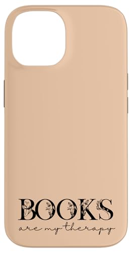 Books Are My Therapy Lover Bookish Librarian Boho Floral Carcasa para iPhone 14
