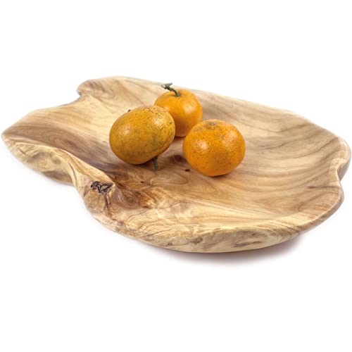 Ewiegeer Wooden Fruit Snack Candy Hand-Carved Dish Natural Handmade Wood Serving Tray Root Carved Fruit Bowl 12"-13" #TOP1