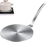 Adaptador para Fogão de Indução para Indução de Cooktop, Chapa de Aço Inoxidável para Fogão com Alça Removível para Utensílios de Vidro/Cerâmica/Aço Inoxidável, 20 cm