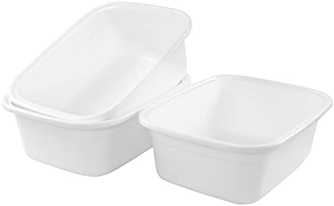 EudokkyNA Colored Washing Bowls Set of 3, 16 Quart, Rectangular Plastic Wash Tub Basin