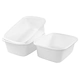 EudokkyNA Colored Washing Bowls Set of 3, 16 Quart, Rectangular Plastic Wash Tub Basin